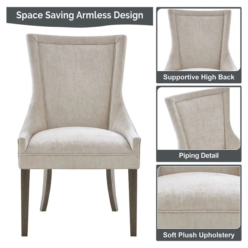 Ultra Upholstered Dining Side Chairs With Wood Legs