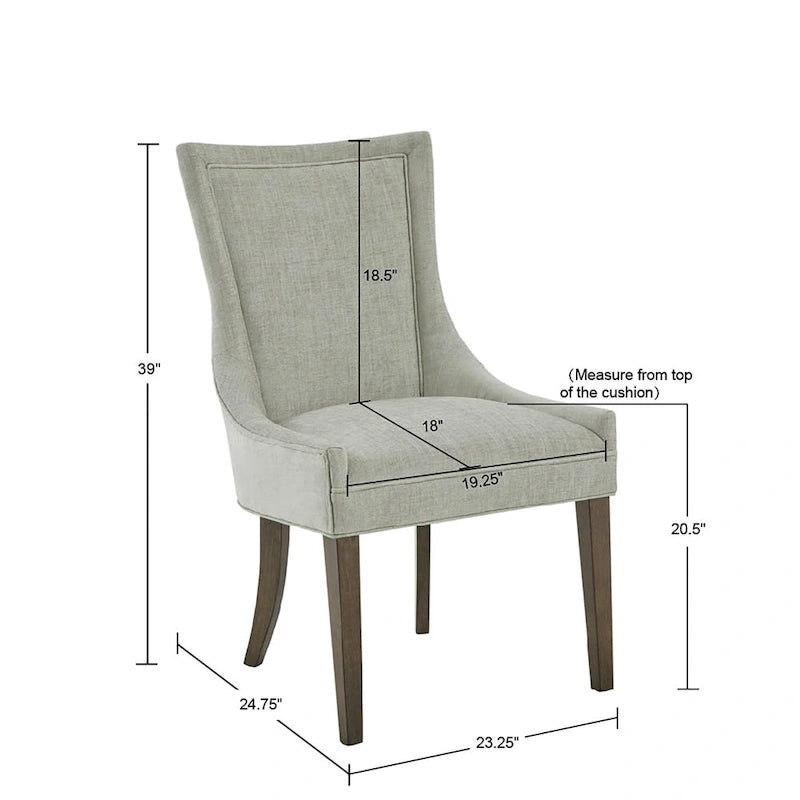 Ultra Upholstered Dining Side Chairs With Wood Legs