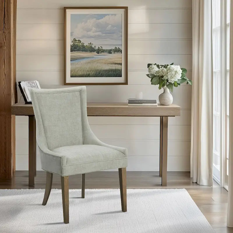 Ultra Upholstered Dining Side Chairs With Wood Legs