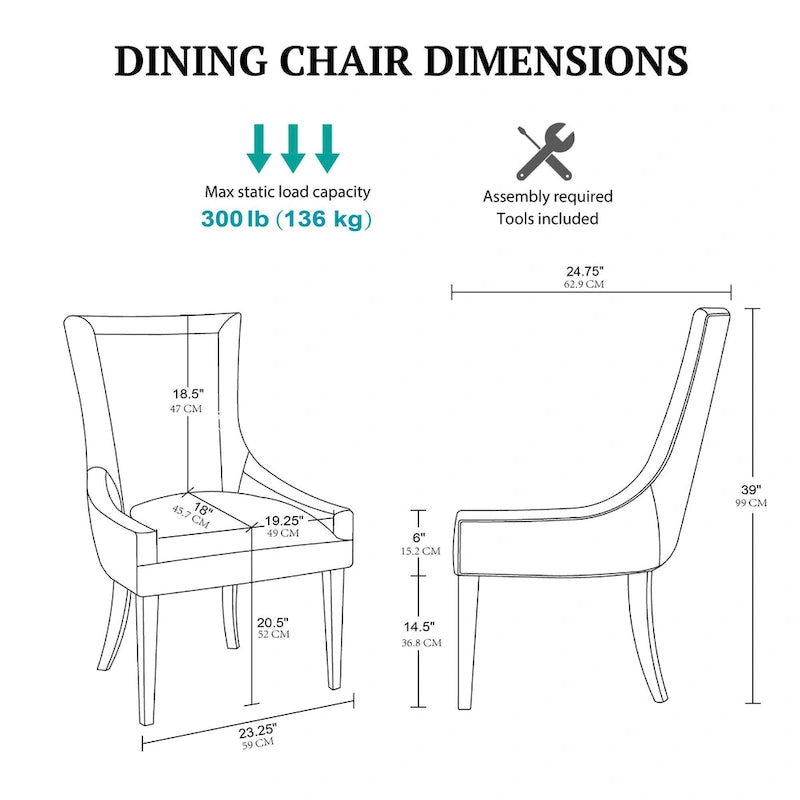 Ultra Upholstered Dining Side Chairs With Wood Legs