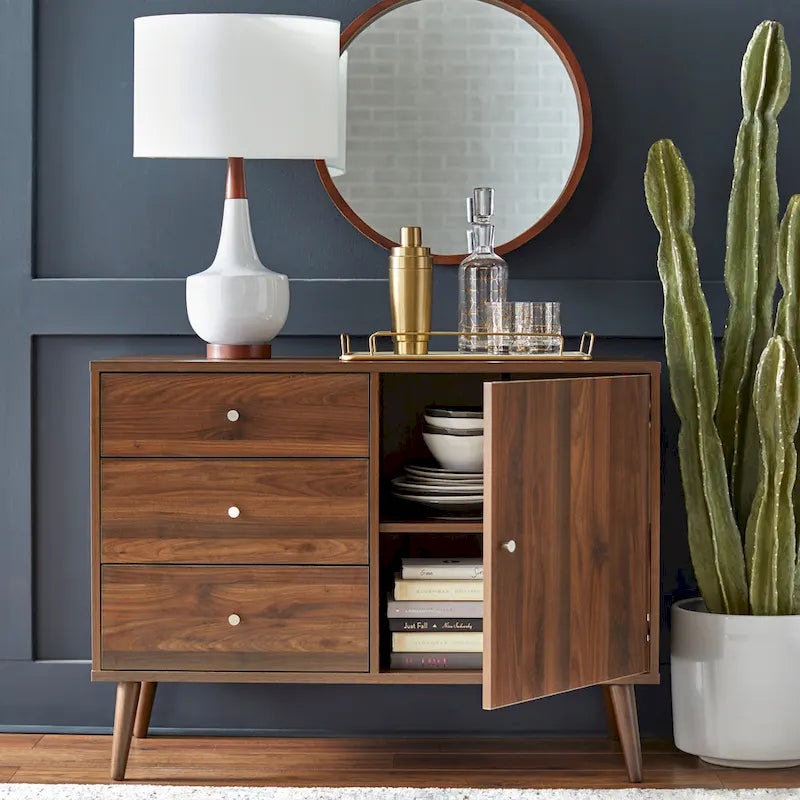Horsens 3-Drawer Mid-Century Modern Buffet/Sideboard