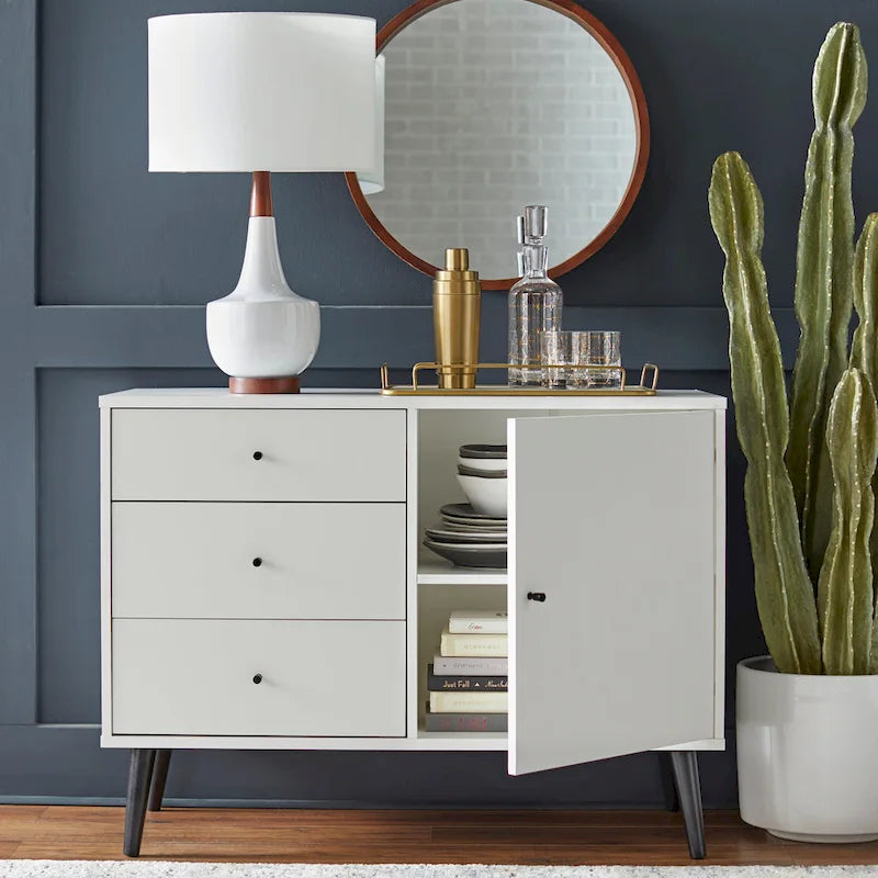 Horsens 3-Drawer Mid-Century Modern Buffet/Sideboard