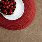 Runder Hocker/Fußhocker für den Innen- und Außenbereich aus Polyester – 45x45x30 cm