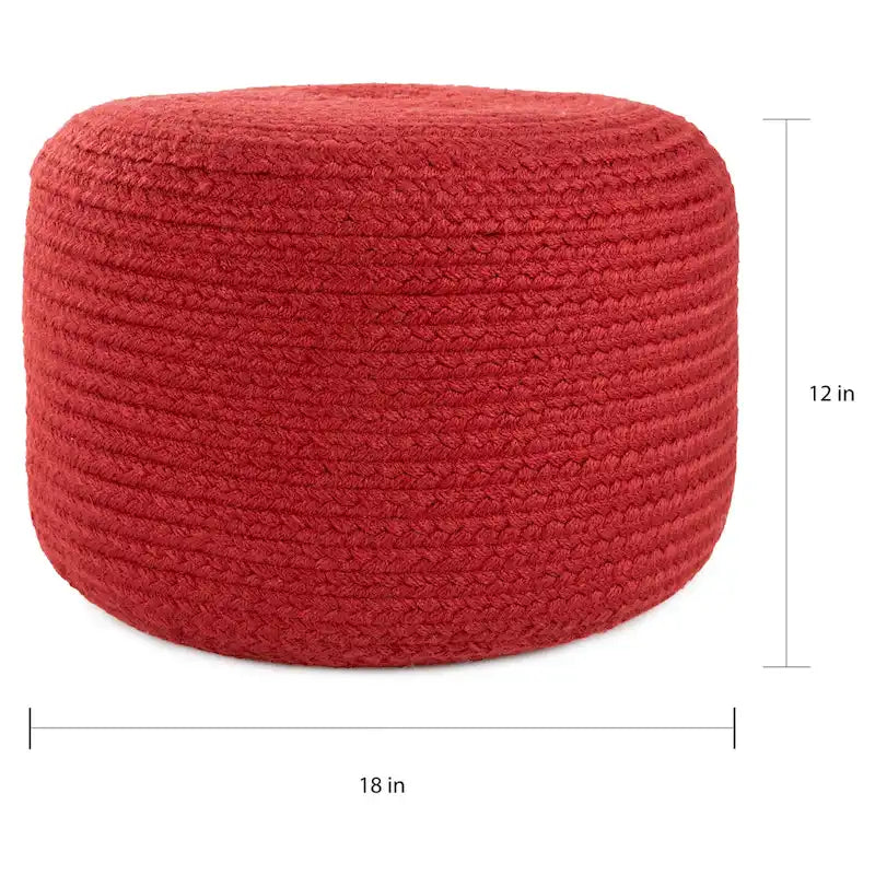 Round Indoor/Outdoor Polyester Pouf Ottoman/Foot Stool - 18X18X12