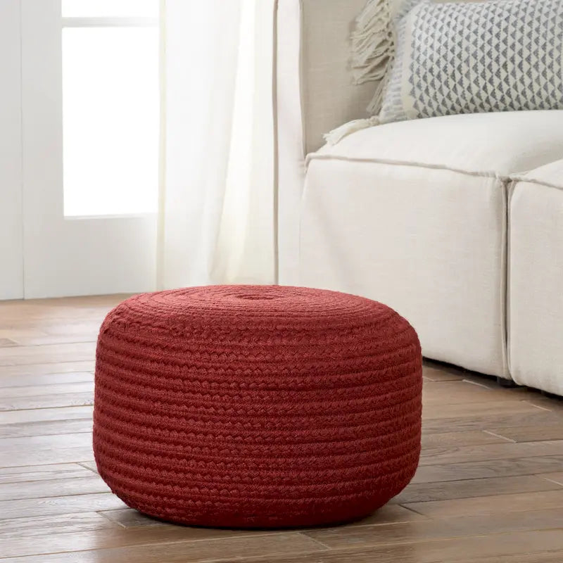 Round Indoor/Outdoor Polyester Pouf Ottoman/Foot Stool - 18X18X12