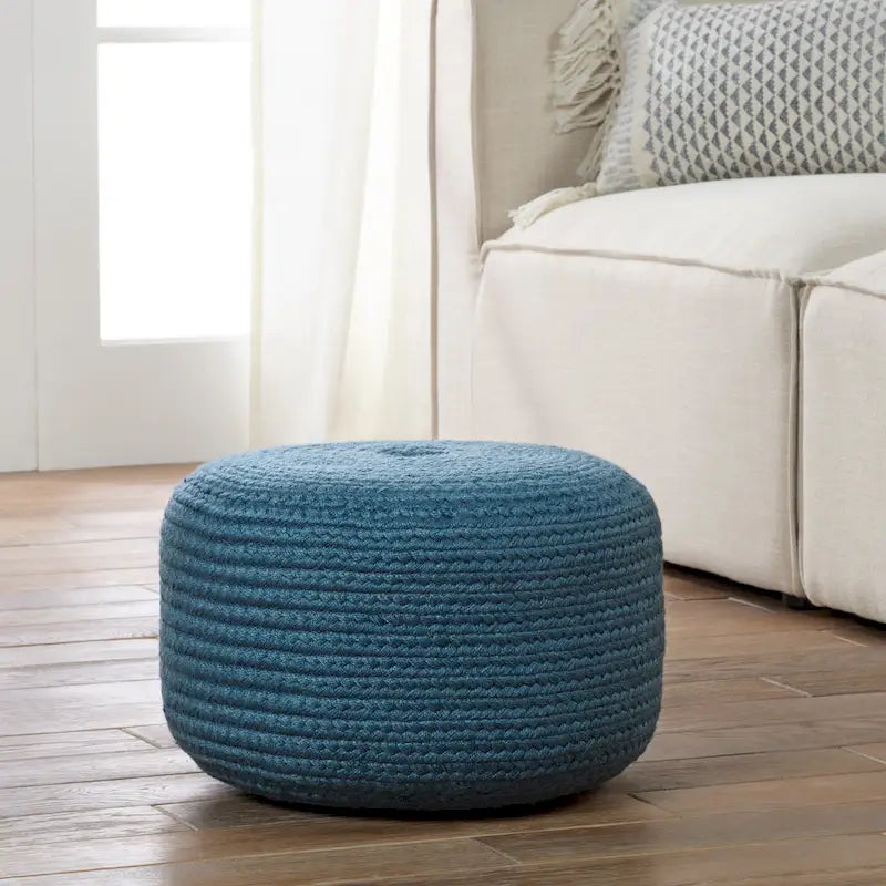 Round Indoor/Outdoor Polyester Pouf Ottoman/Foot Stool - 18X18X12