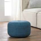 Runder Hocker/Fußhocker für den Innen- und Außenbereich aus Polyester – 45x45x30 cm