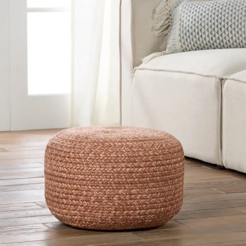 Round Indoor/Outdoor Polyester Pouf Ottoman/Foot Stool - 18X18X12