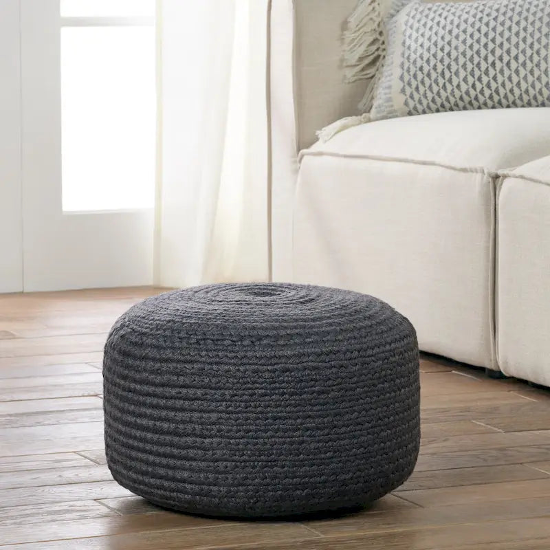 Round Indoor/Outdoor Polyester Pouf Ottoman/Foot Stool - 18X18X12