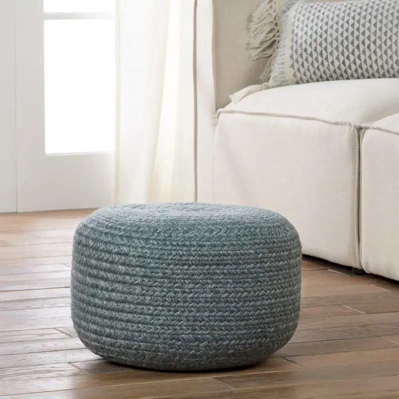 Round Indoor/Outdoor Polyester Pouf Ottoman/Foot Stool - 18X18X12