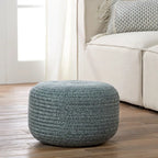 Runder Hocker/Fußhocker für den Innen- und Außenbereich aus Polyester – 45x45x30 cm