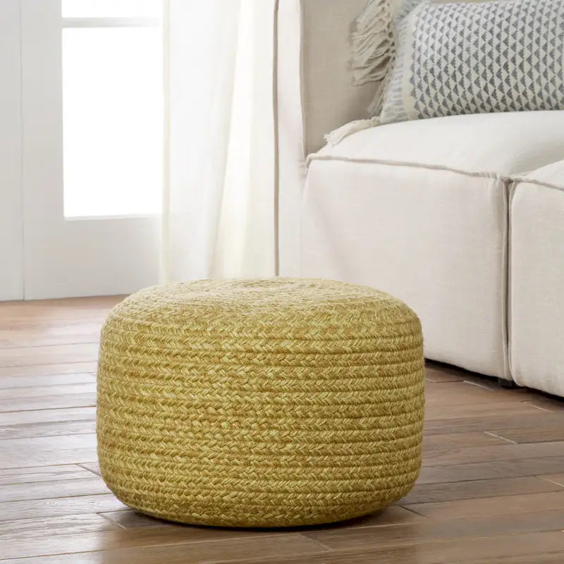 Round Indoor/Outdoor Polyester Pouf Ottoman/Foot Stool - 18X18X12