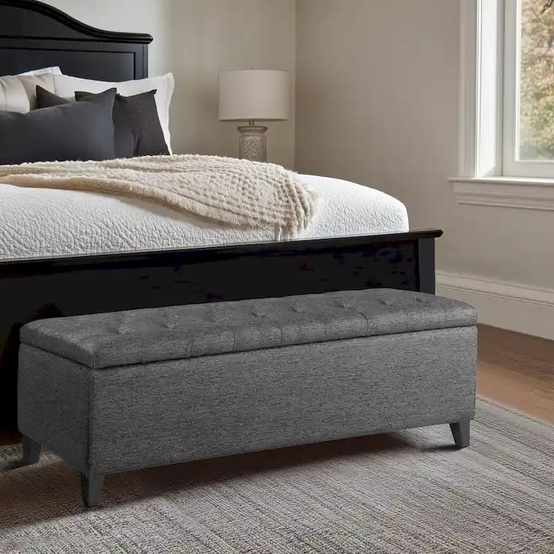 Tufted Top Upholstered Storage Bench