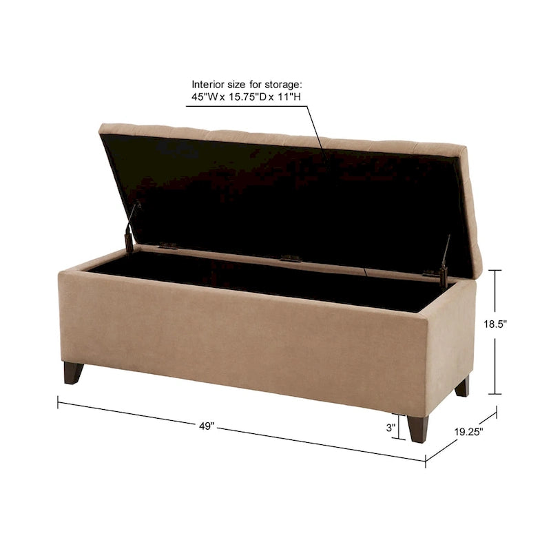 Tufted Top Upholstered Storage Bench