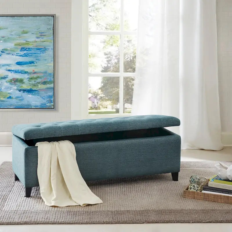 Tufted Top Upholstered Storage Bench