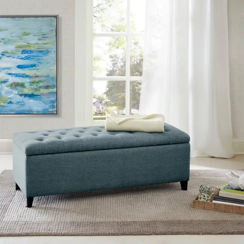 Tufted Top Upholstered Storage Bench
