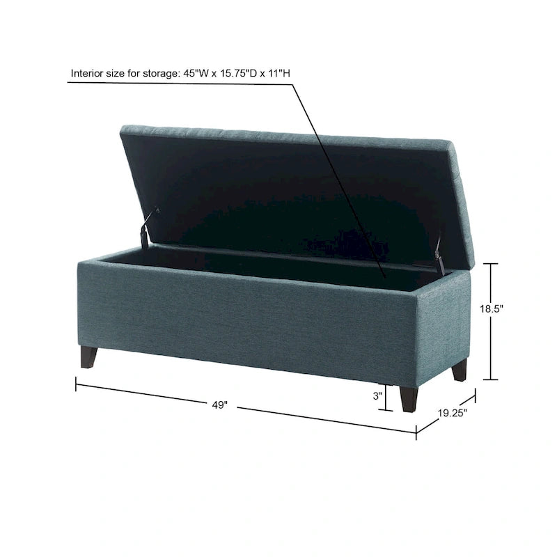 Tufted Top Upholstered Storage Bench