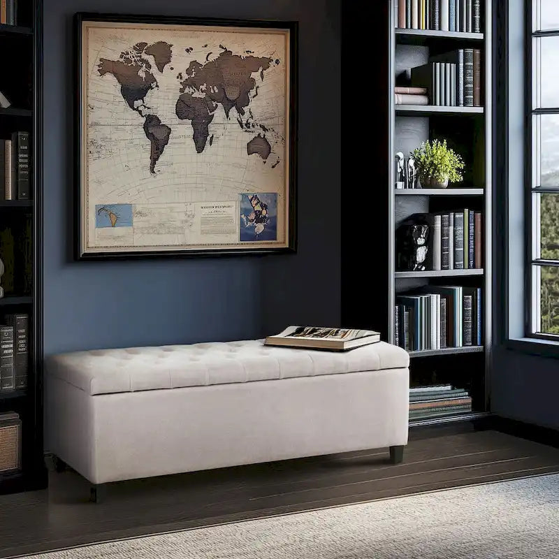 Tufted Top Upholstered Storage Bench