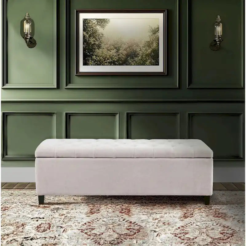 Tufted Top Upholstered Storage Bench