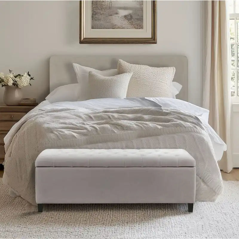 Tufted Top Upholstered Storage Bench
