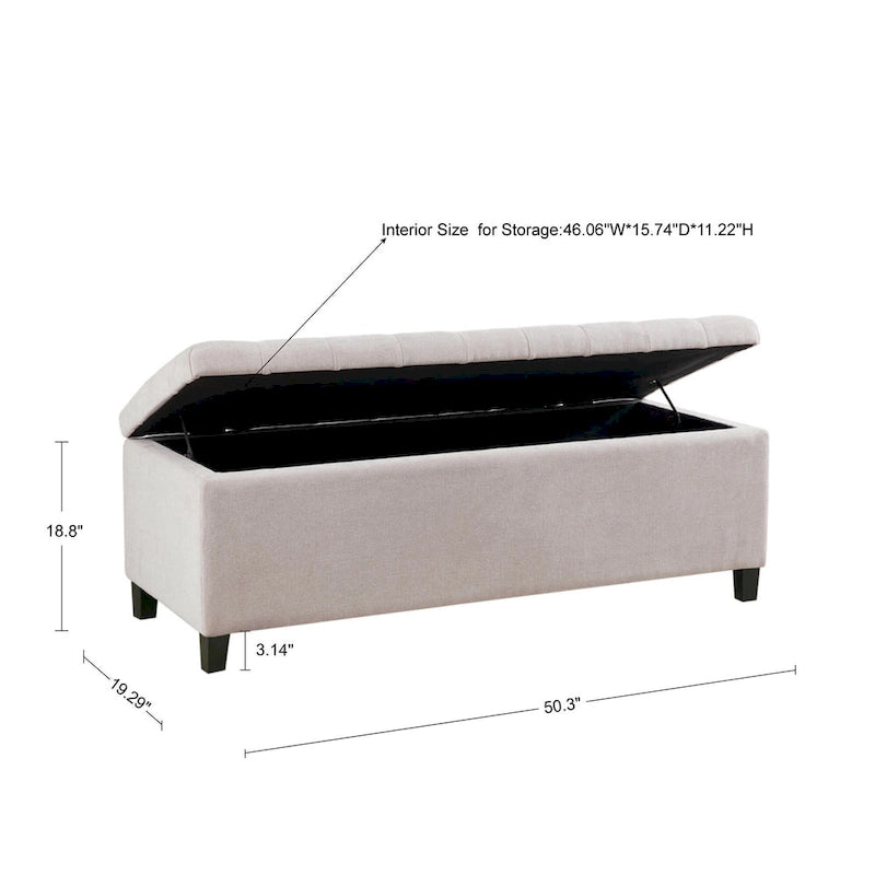 Tufted Top Upholstered Storage Bench