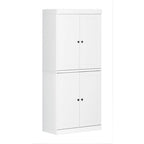 Vorratskammer-Schrank aus 100 % Massivholz mit Türen aus Milchglas, Klarglas oder Massivholz und verstellbaren Einlegeböden