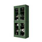 Vorratskammer-Schrank aus 100 % Massivholz mit Türen aus Milchglas, Klarglas oder Massivholz und verstellbaren Einlegeböden