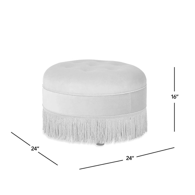 24 Upholstered Round Accent Ottoman