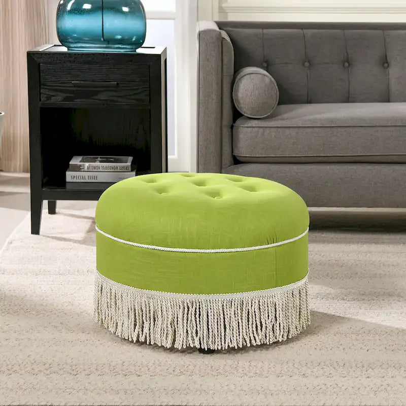 24 Upholstered Round Accent Ottoman