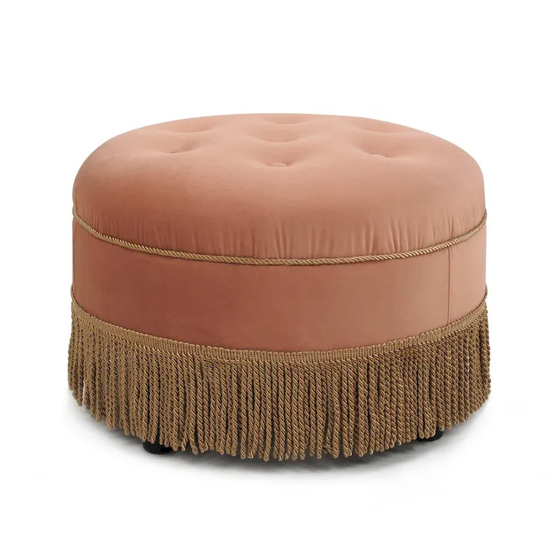 24 Upholstered Round Accent Ottoman