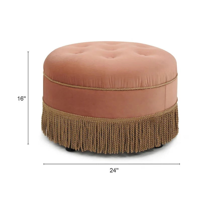 24 Upholstered Round Accent Ottoman