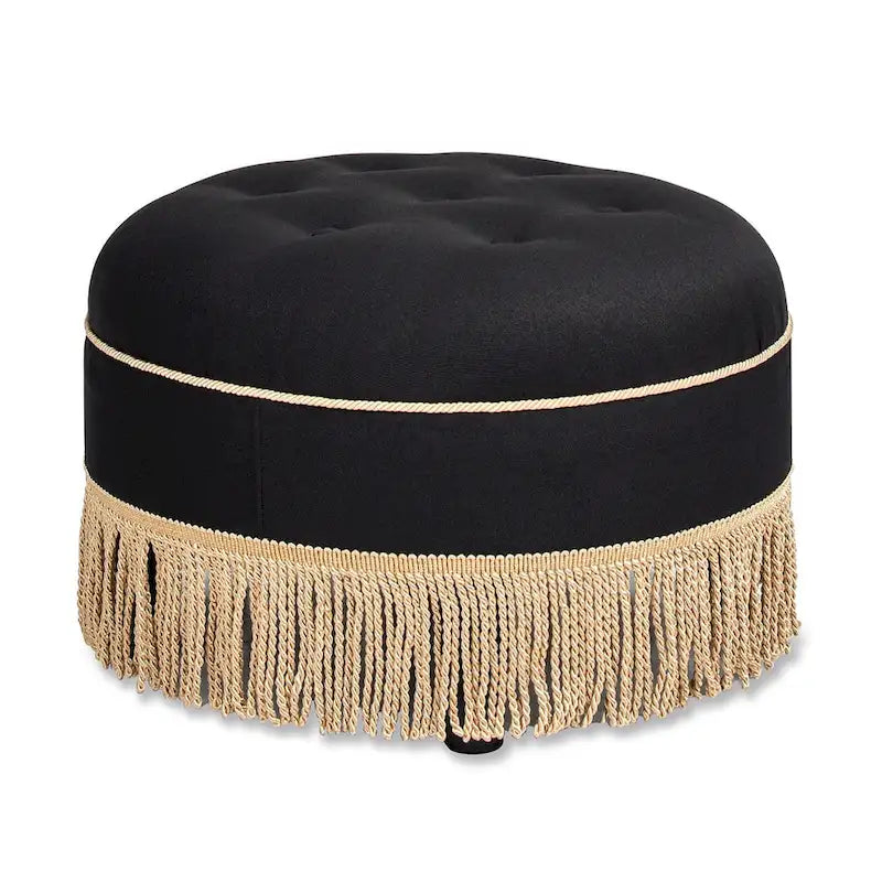 24 Upholstered Round Accent Ottoman