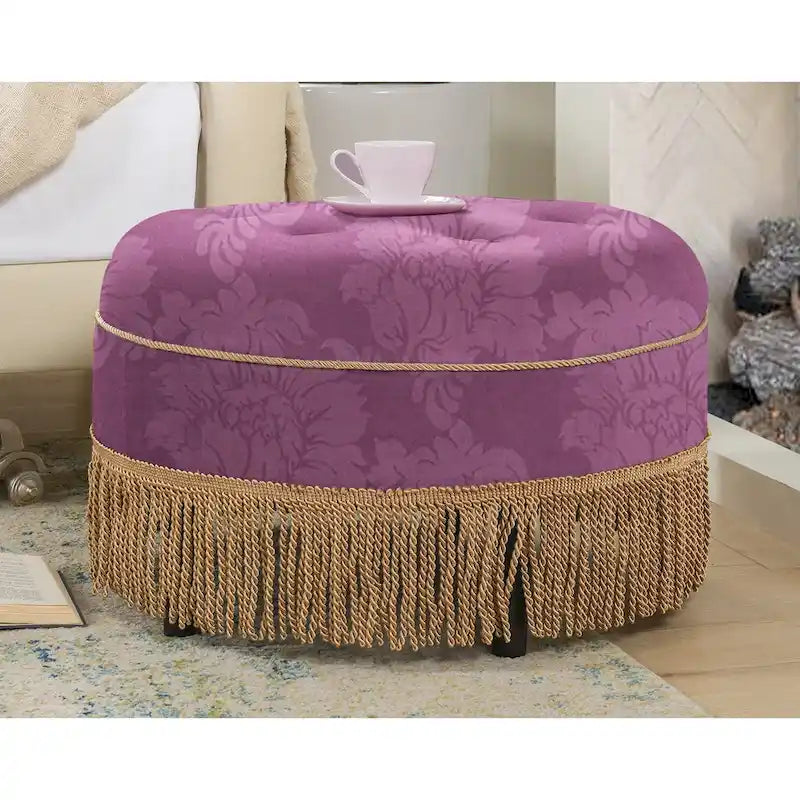 24 Upholstered Round Accent Ottoman