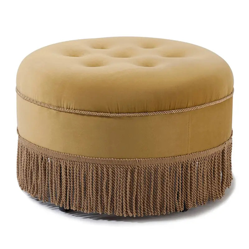 24 Upholstered Round Accent Ottoman