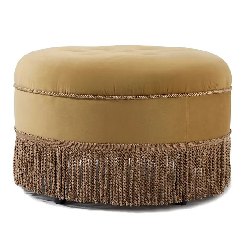 24 Upholstered Round Accent Ottoman