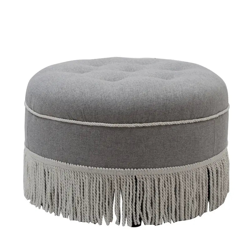 24 Upholstered Round Accent Ottoman