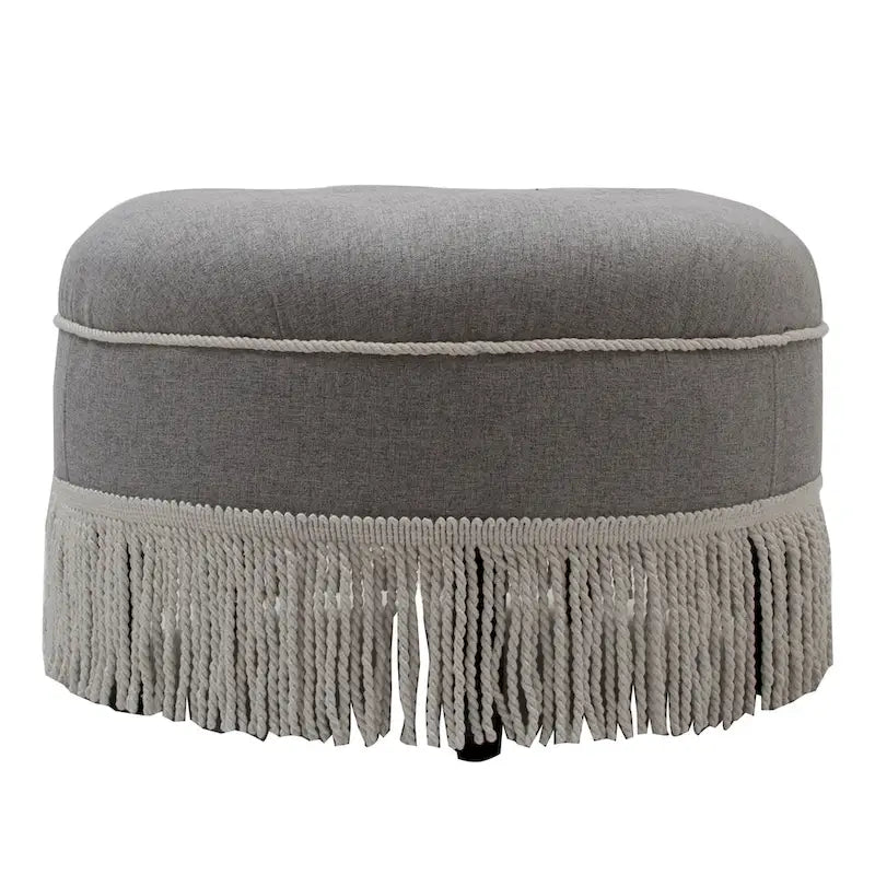 24 Upholstered Round Accent Ottoman