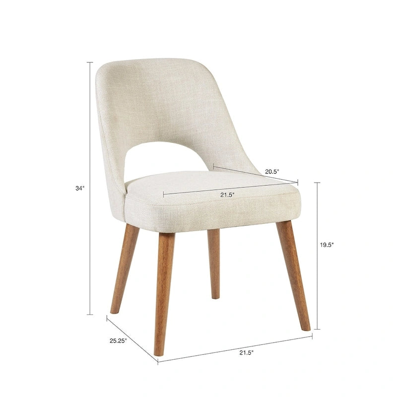 Upholstered Dining Side Chairs with Cutout Back design