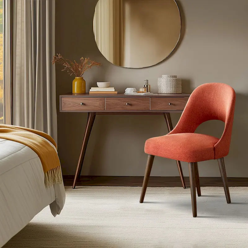 Upholstered Dining Side Chairs with Cutout Back design
