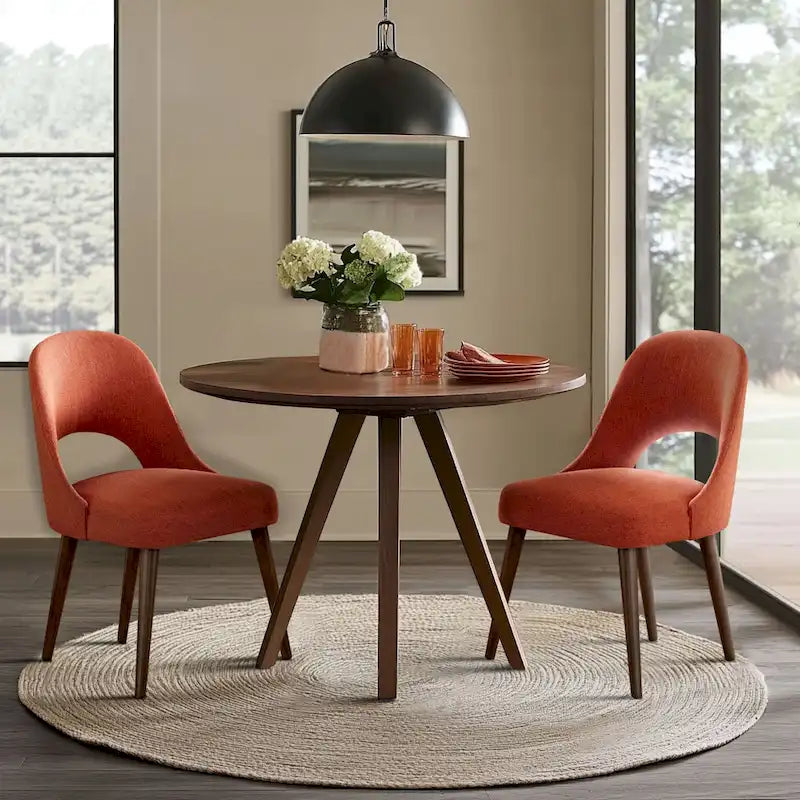 Upholstered Dining Side Chairs with Cutout Back design