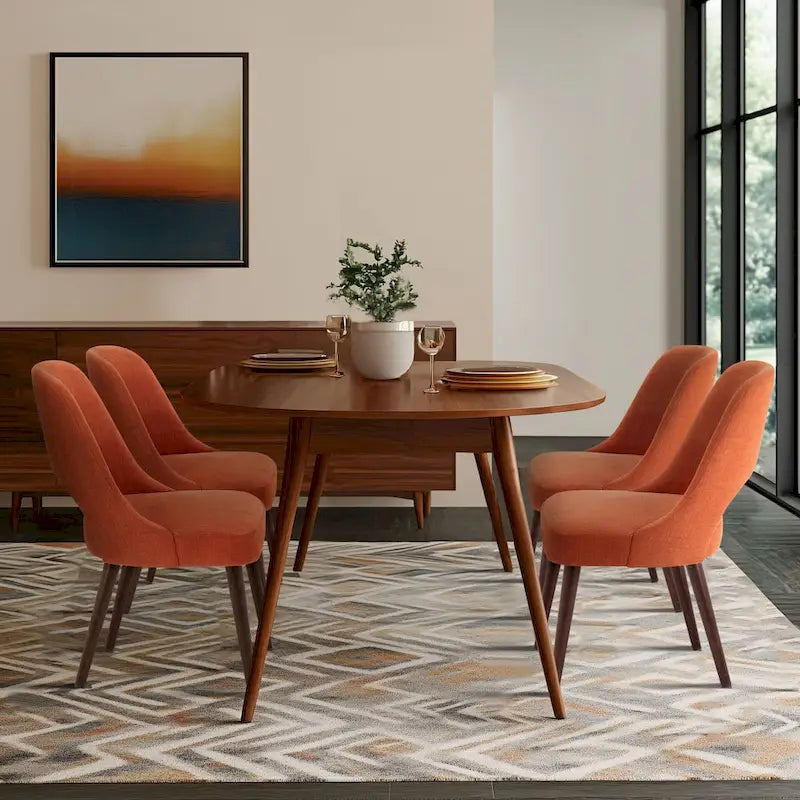 Upholstered Dining Side Chairs with Cutout Back design