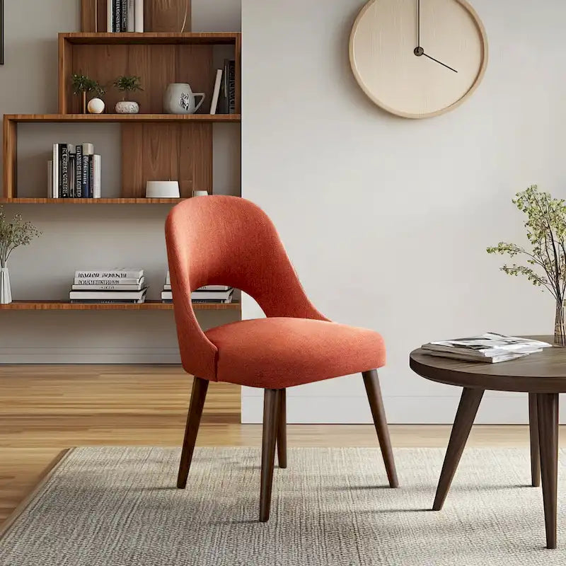 Upholstered Dining Side Chairs with Cutout Back design
