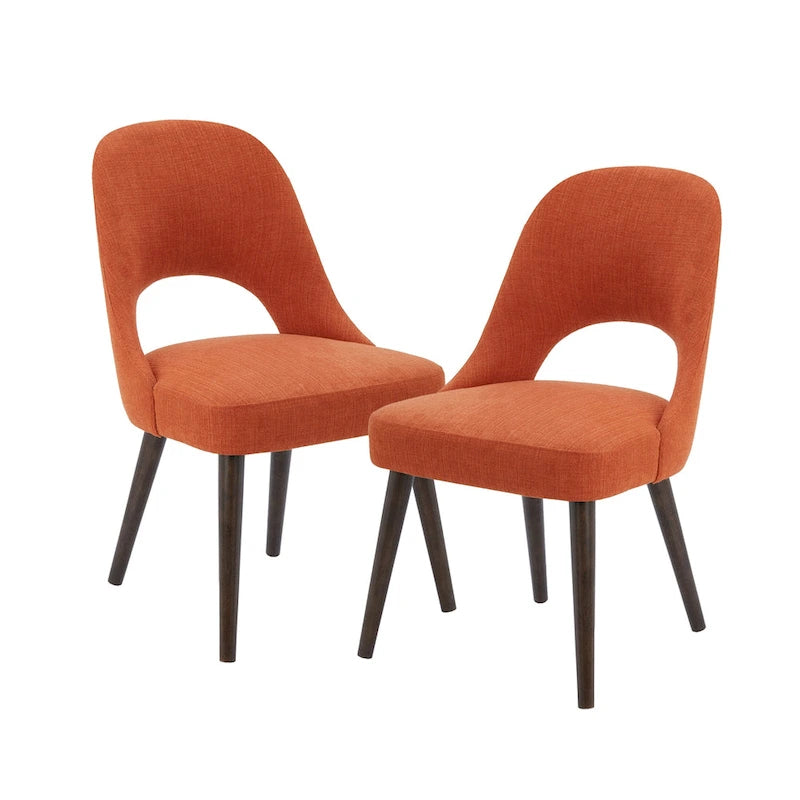Upholstered Dining Side Chairs with Cutout Back design