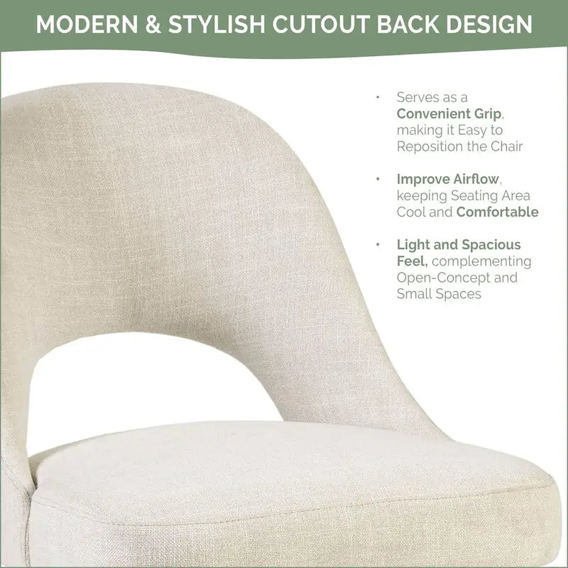 Upholstered Dining Side Chairs with Cutout Back design