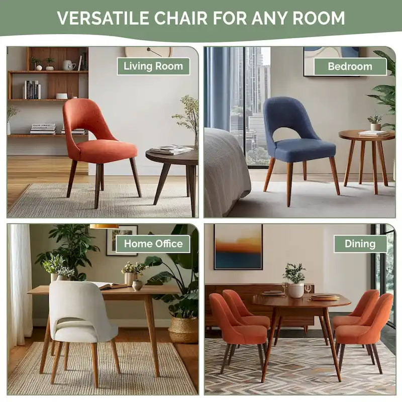 Upholstered Dining Side Chairs with Cutout Back design