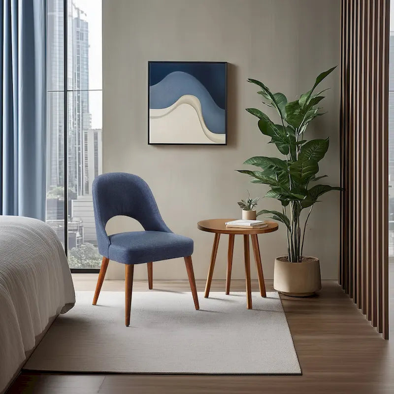 Upholstered Dining Side Chairs with Cutout Back design