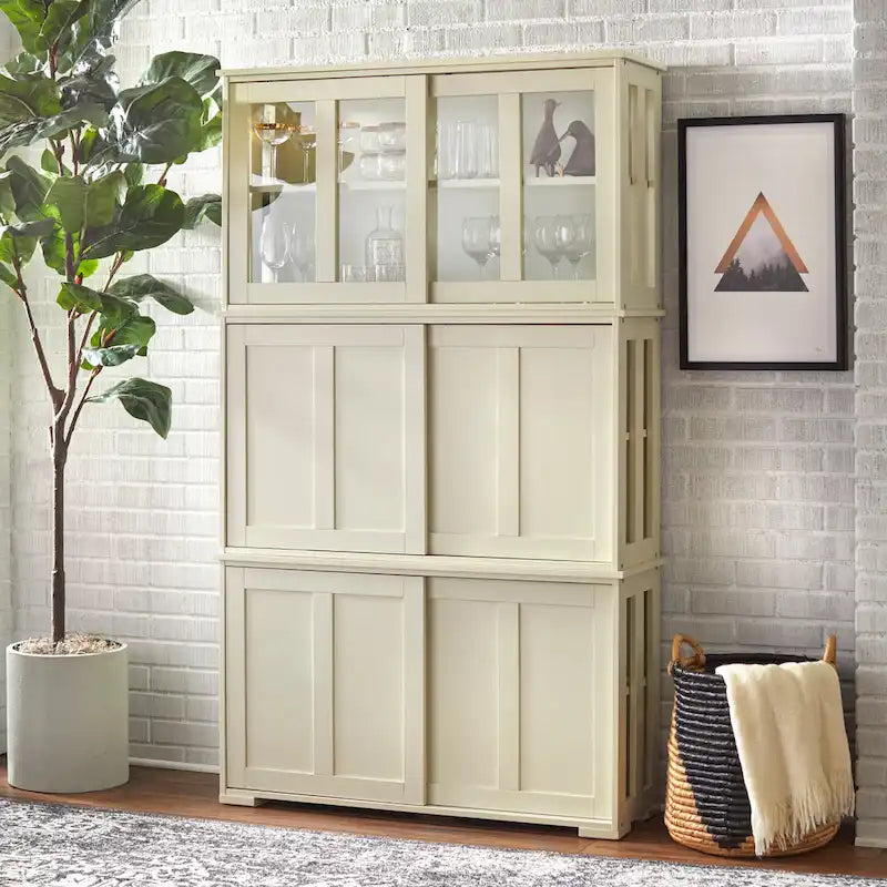 Sliding Door Stackable Buffet/Sideboard