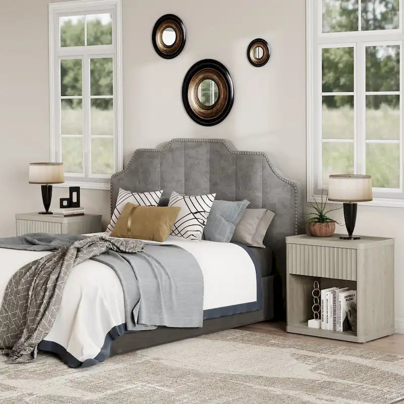 Nightstand with 1 Drawer and Open Storage