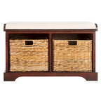 Braune gewebte Aufbewahrungsbank – 33,5 x 16,1 x 19,9 – 34B x 16T x 20H