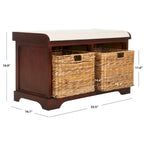 Braune gewebte Aufbewahrungsbank – 33,5 x 16,1 x 19,9 – 34B x 16T x 20H